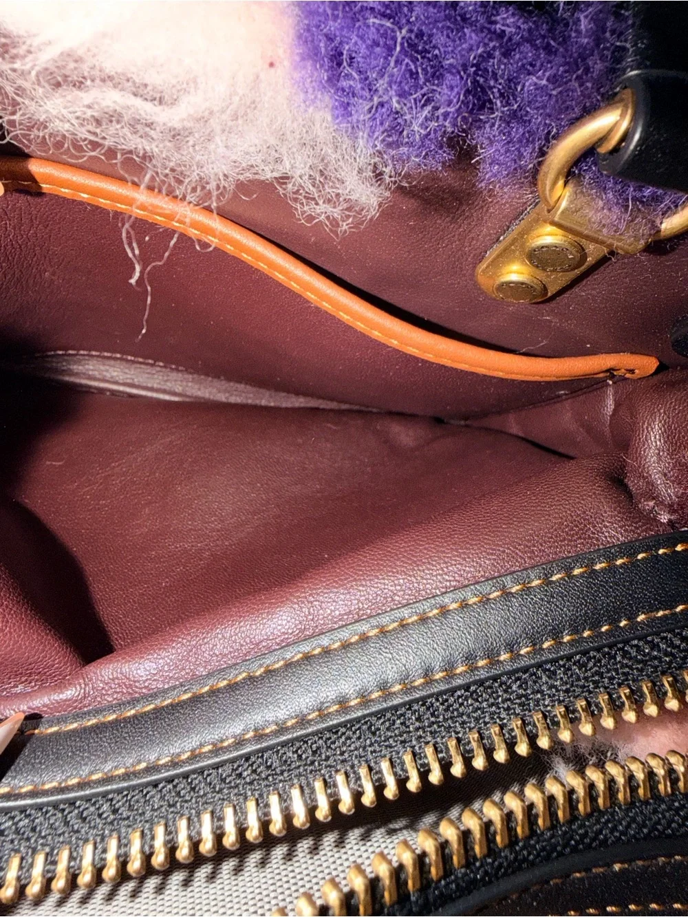 Like New Coach Rogue 20 Patchwork Shearling Bag – Multicolor | Style CN592